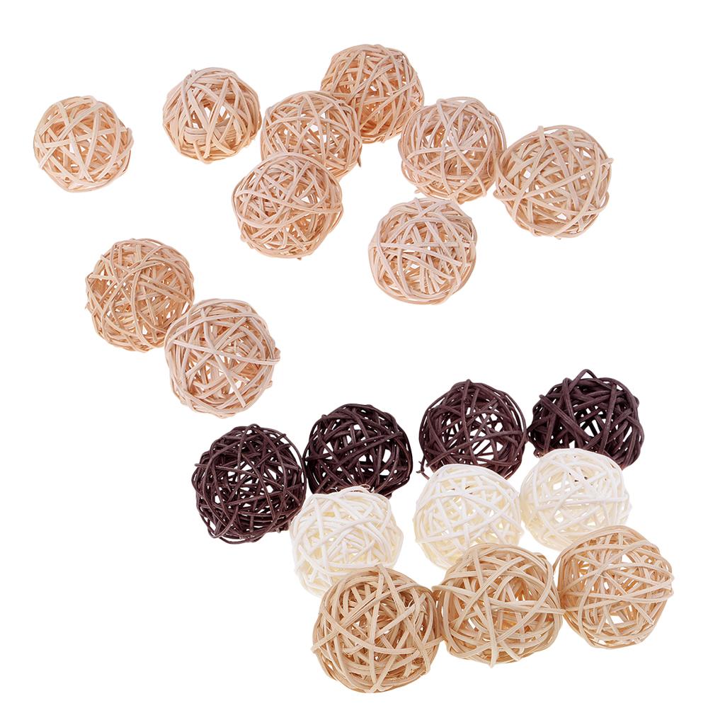 20Pcs 5cm Wicker Rattan Ball Twig Orbs Balls DIY Ornaments Crafts Natural
