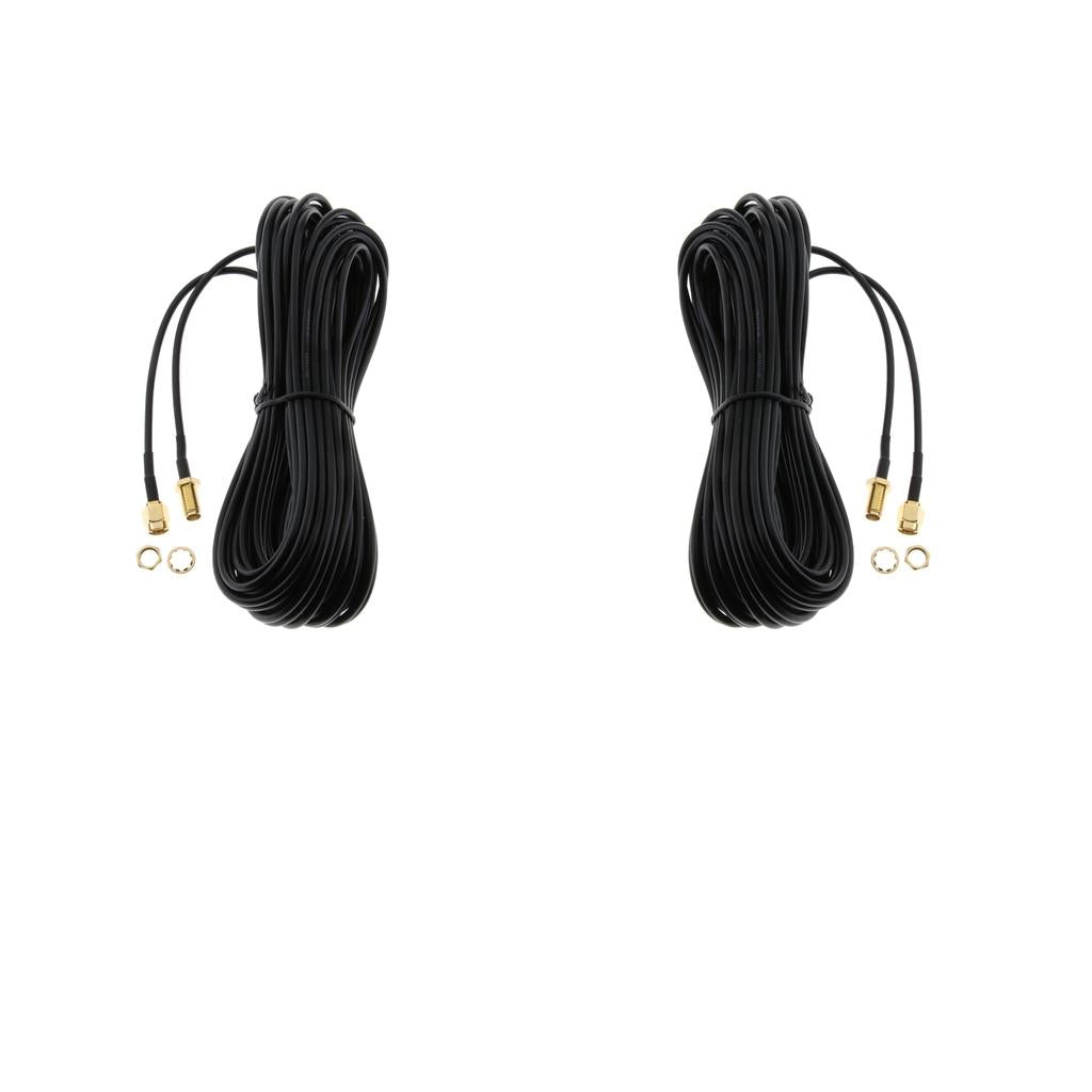 2Piece Antenna Connector RP-SMA Extension Cable for WiFi Wireless Router 10M