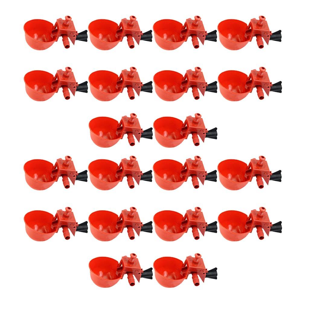 20 Pack Poultry Water Drinking Cups- Plastic Chicken Hen Automatic Drinker