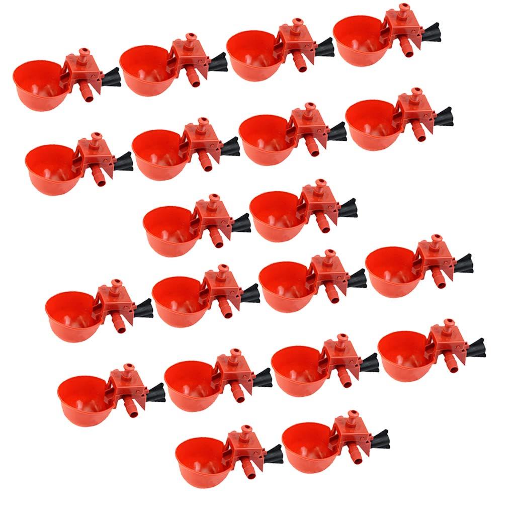 20 Pack Poultry Water Drinking Cups- Plastic Chicken Hen Automatic Drinker