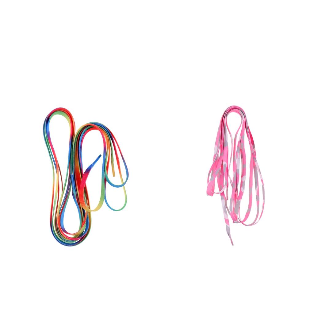 2 Pair Knitted Shoelace for Roller Skates Boots Hockey Skates Camo
