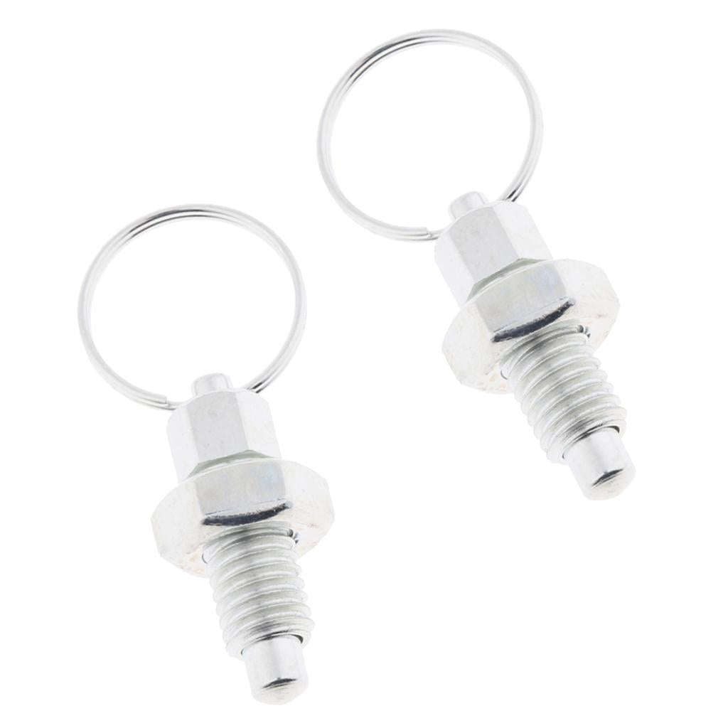 2Pcs Stainless Steel Non Lock-Out Indexing Plunger with Pull Ring M8