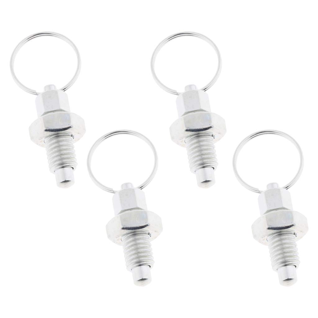 4Pcs Stainless Steel Non Lock-Out Indexing Plunger with Pull Ring M8