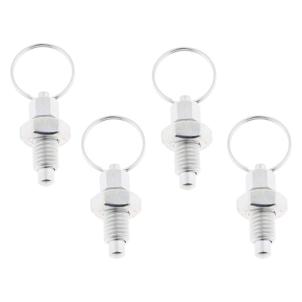 4Pcs Stainless Steel Non Lock-Out Indexing Plunger with Pull Ring M8