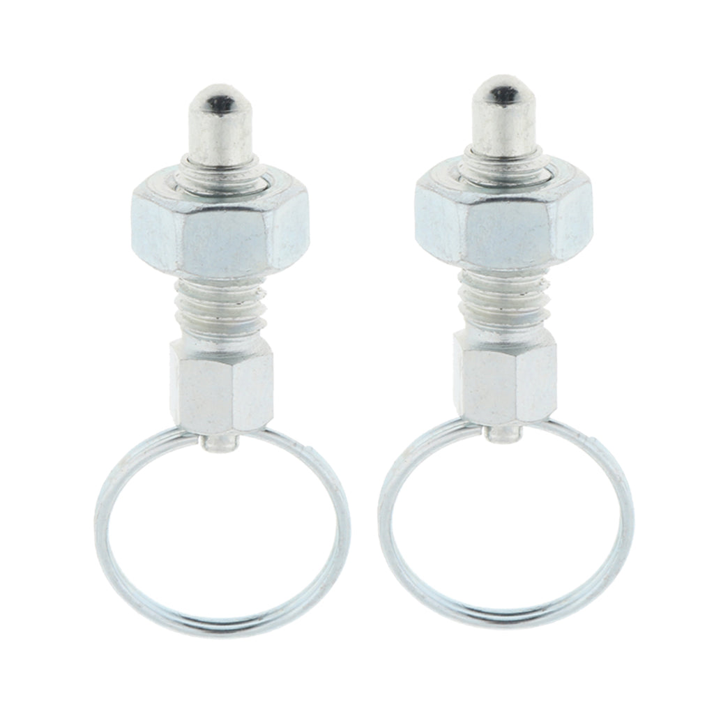2Pcs Stainless Steel Non Lock-Out Indexing Plunger with Pull Ring M6