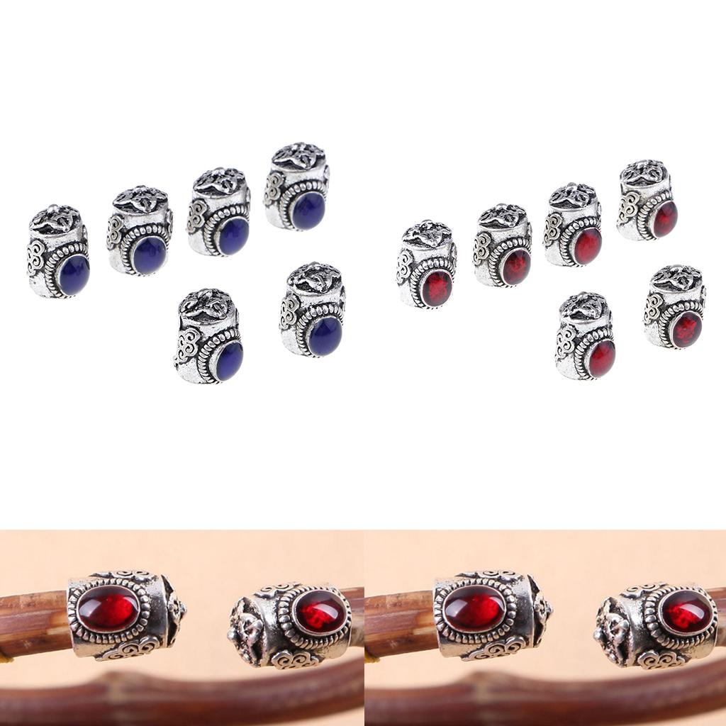 12 Pieces Leather Cord End Cap Beads Stopper Craft Jewelry Findings Blue Red