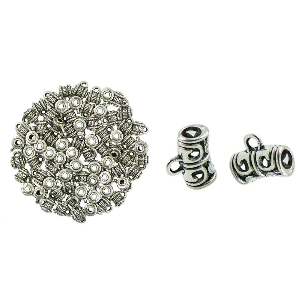 100x Hanger Dangle Charm Pendants Spacer Beads with Loop Tibetan Silver
