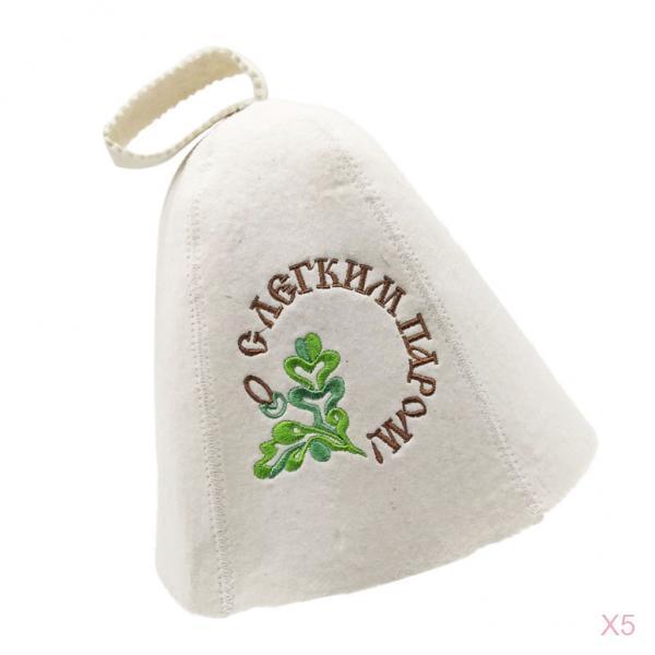 5x Wool Hat for Sauna Banya Bath House Head Protection Embroidered Unisex