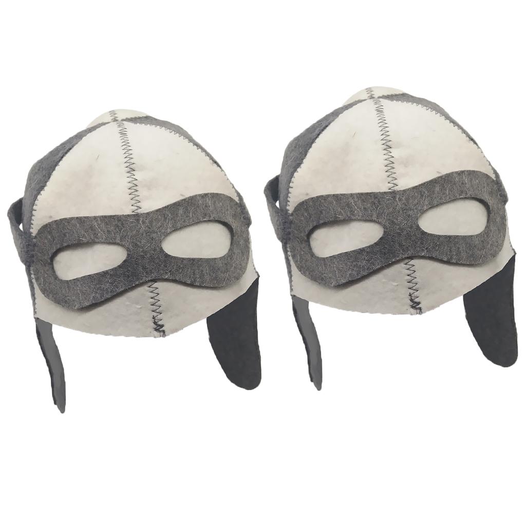 2pc Wool Hat for Sauna Banya Bath House Head Protection Embroidered Unisex