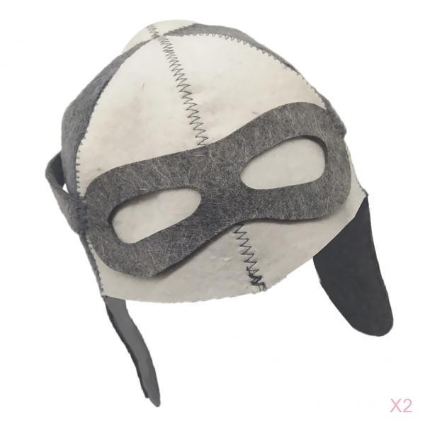 2pc Wool Hat for Sauna Banya Bath House Head Protection Embroidered Unisex
