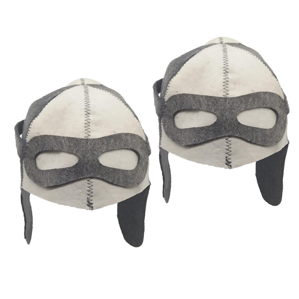 2pc Wool Hat for Sauna Banya Bath House Head Protection Embroidered Unisex