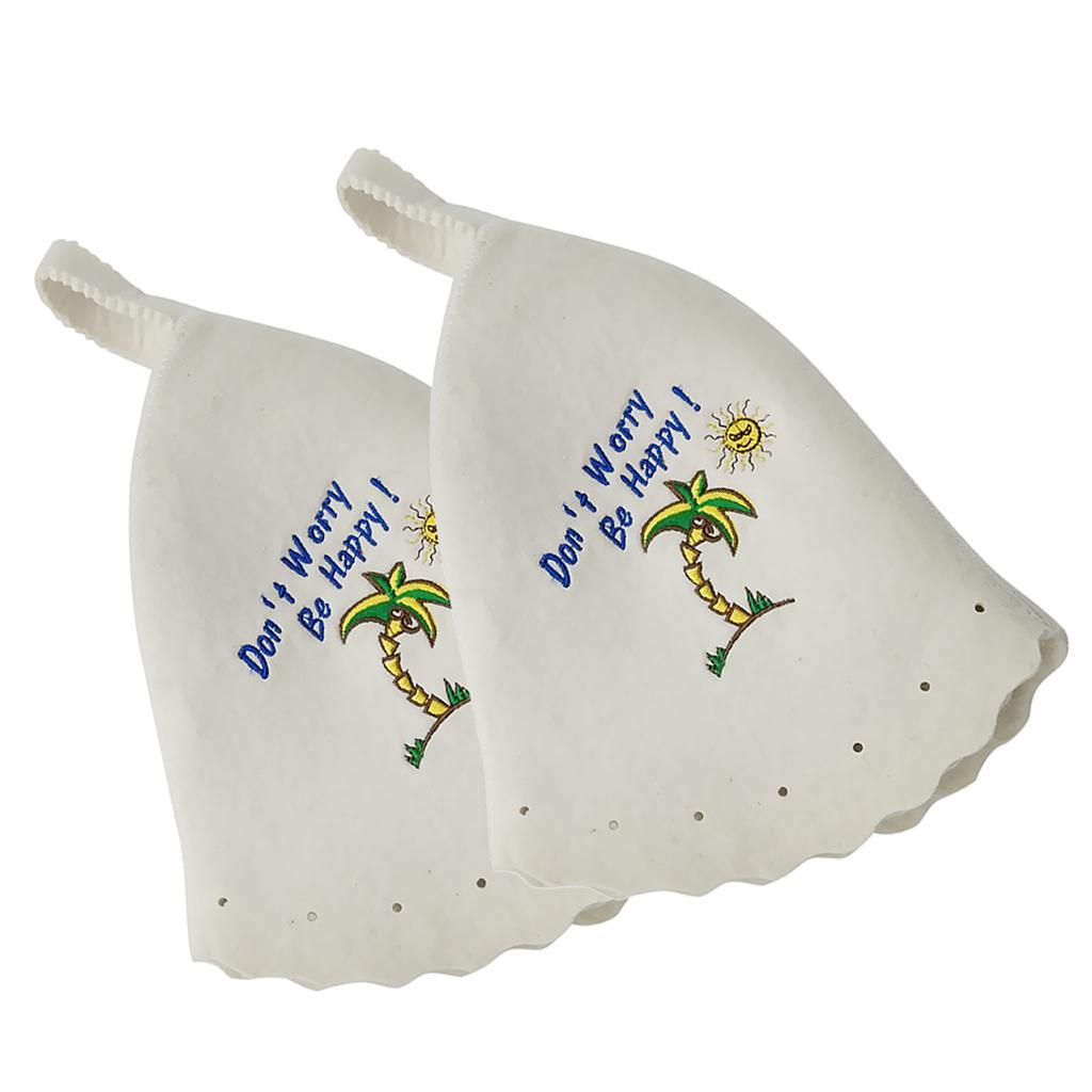 2x Wool Hat for Sauna Banya Bath House Head Protection Embroidered Unisex #5