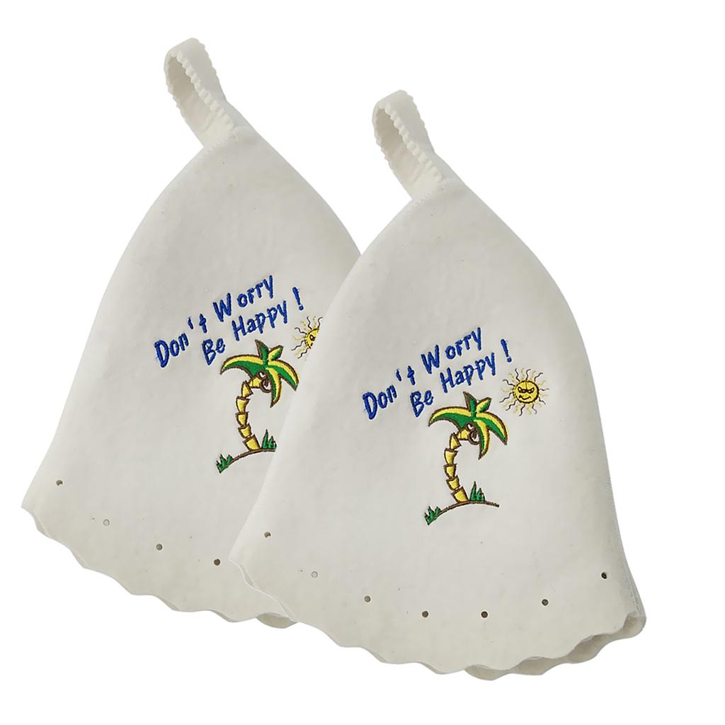 2x Wool Hat for Sauna Banya Bath House Head Protection Embroidered Unisex #5