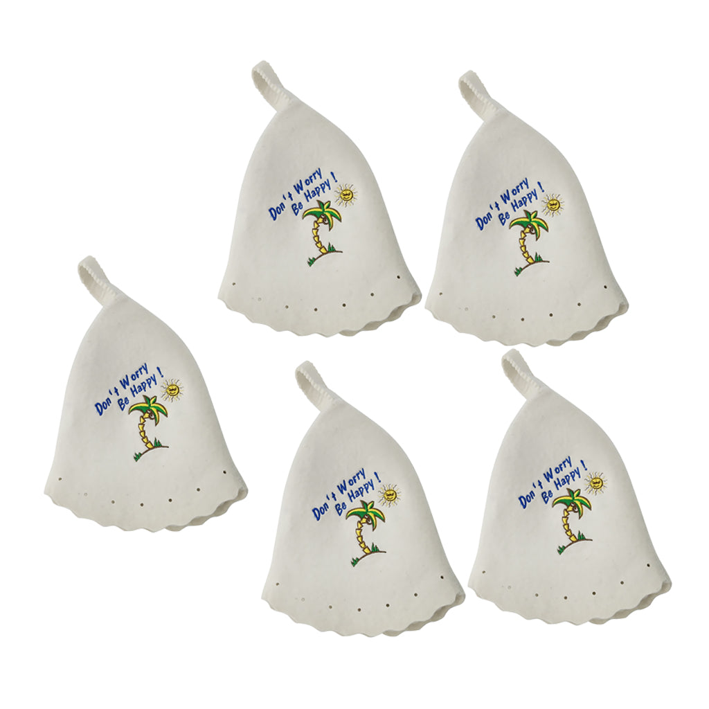 5x Wool Hat for Sauna Banya Bath House Head Protection Embroidered Unisex #5