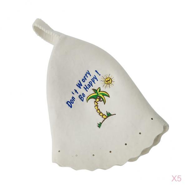 5x Wool Hat for Sauna Banya Bath House Head Protection Embroidered Unisex #5