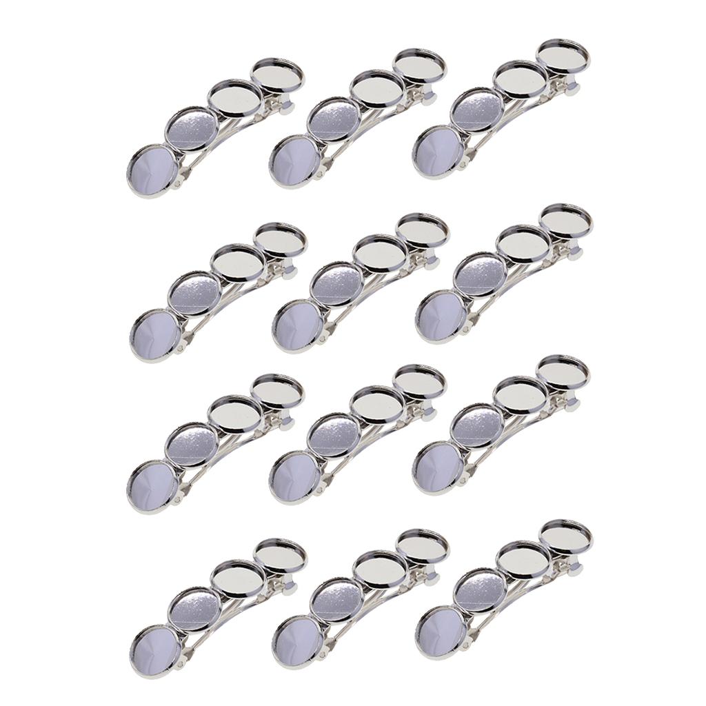 12x Copper Pin Hair Clip fit 12mm Cabochon Blank Setting Base Jewelry Making