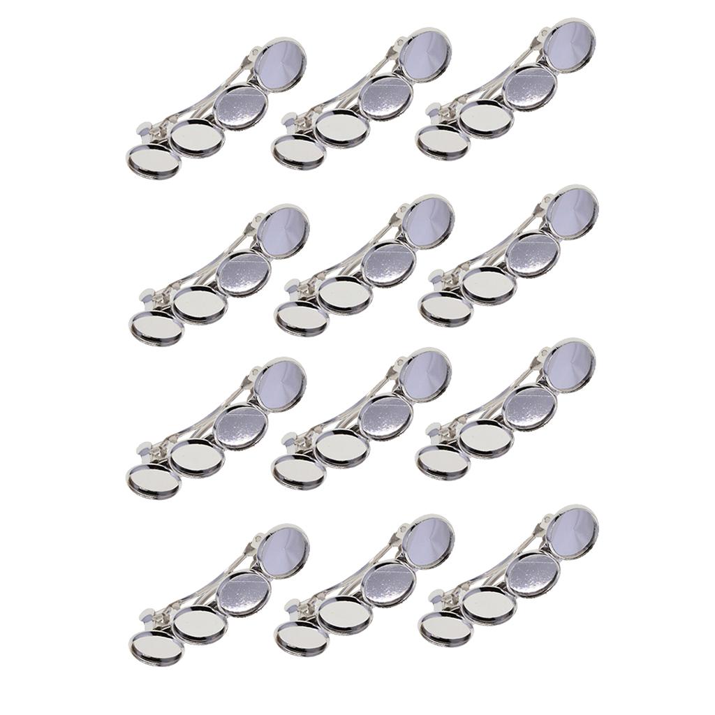 12x Copper Pin Hair Clip fit 12mm Cabochon Blank Setting Base Jewelry Making
