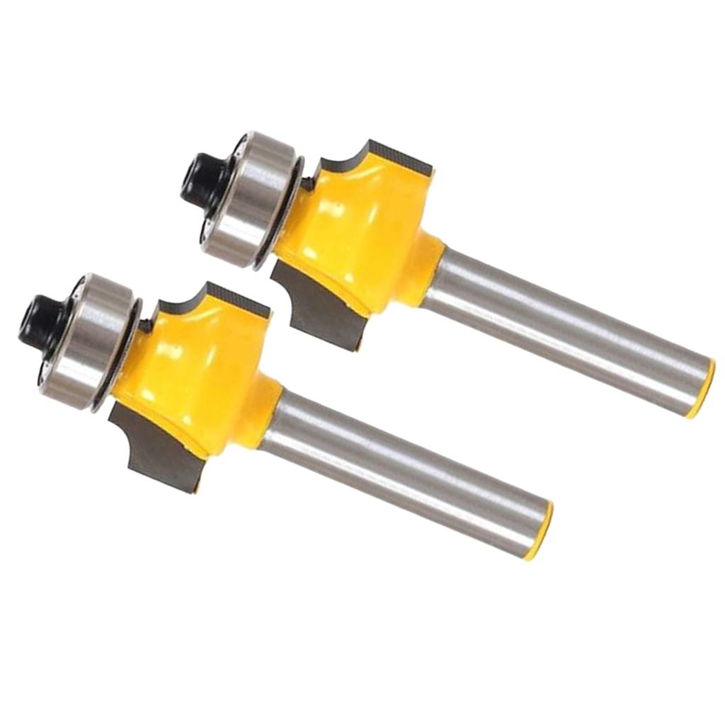 2pcs 1/4 Shank 1/8" Radius Round Over Router Bit Woodworking Chisel Cutter"