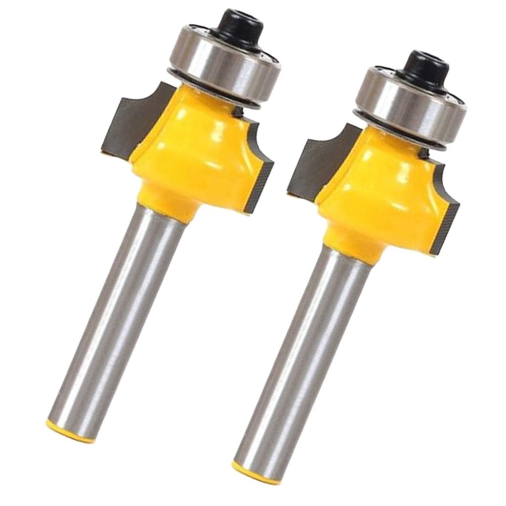 2pcs 1/4 Shank 1/8" Radius Round Over Router Bit Woodworking Chisel Cutter"