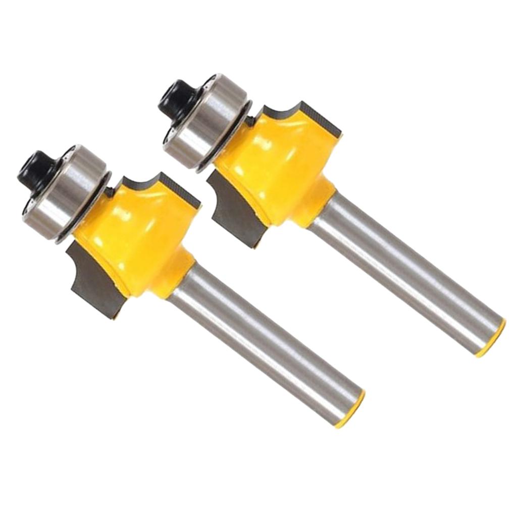 2pcs 1/4 Shank 1/8" Radius Round Over Router Bit Woodworking Chisel Cutter"