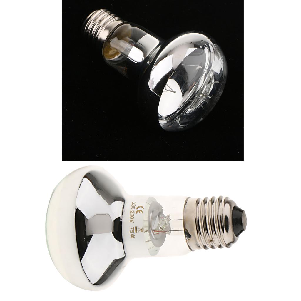 2x Infrared Reptile UVA Lamp Heating Light Lamp Bulb for Lizard Snake 75W