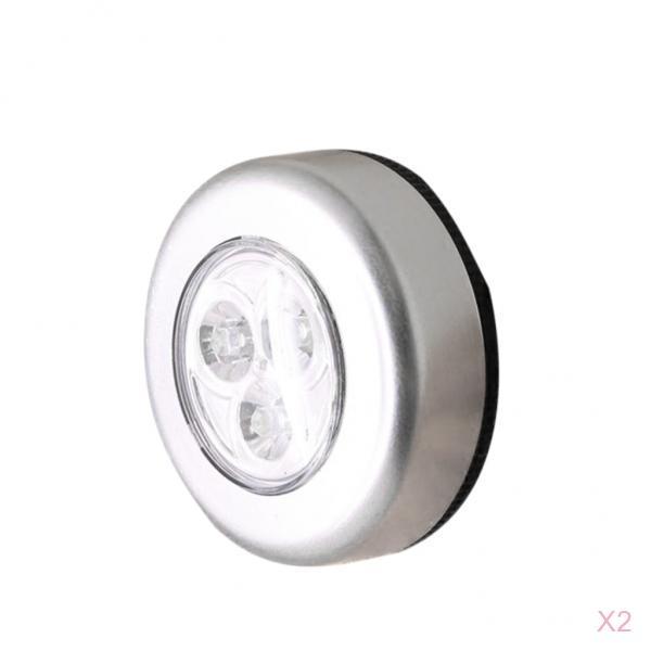 2x LED Touch Push On Off Light Wireless Night Light Energy Saving Lamp White