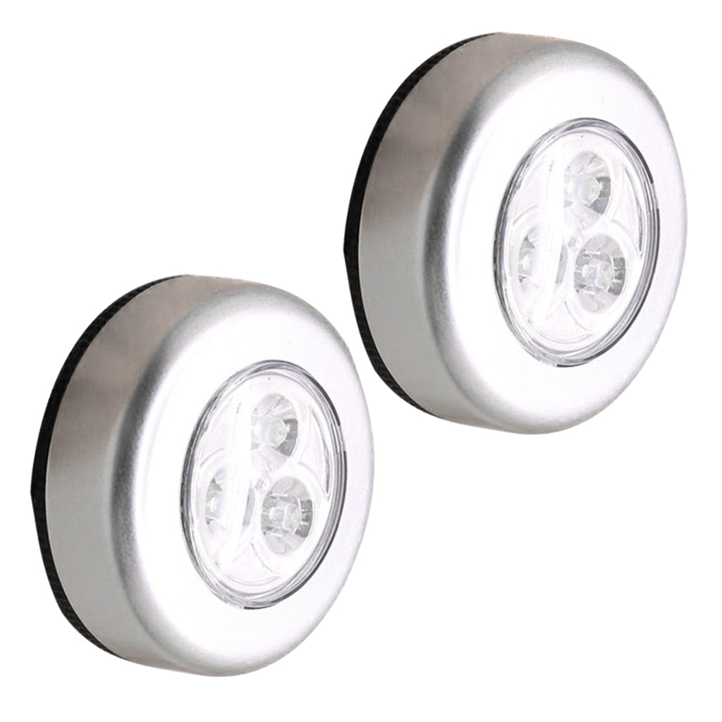 2x LED Touch Push On Off Light Wireless Night Light Energy Saving Lamp White
