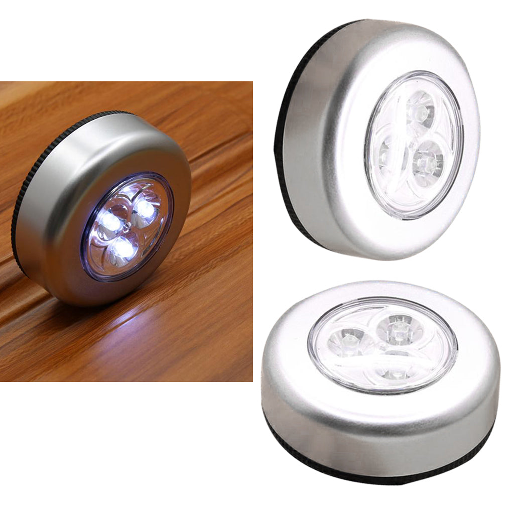2x LED Touch Push On Off Light Wireless Night Light Energy Saving Lamp White