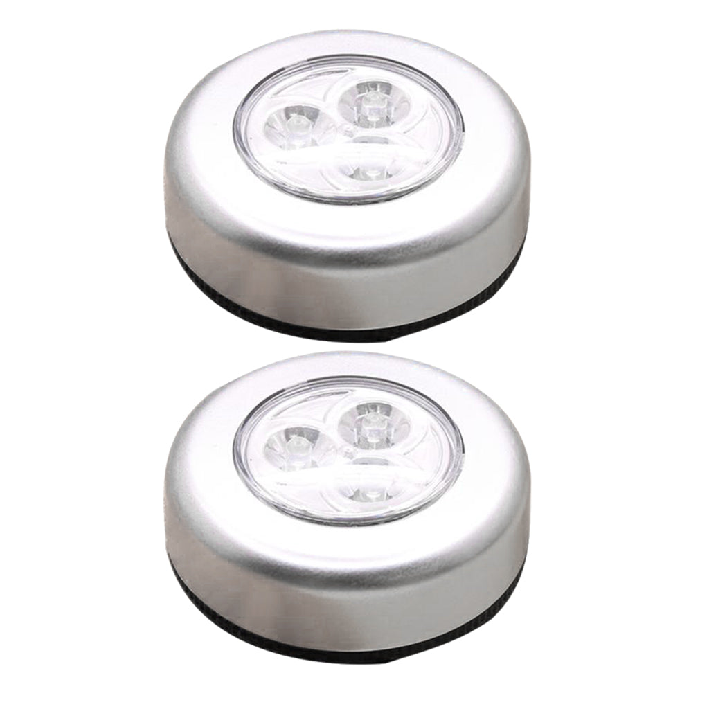 2x LED Touch Push On Off Light Wireless Night Light Energy Saving Lamp White