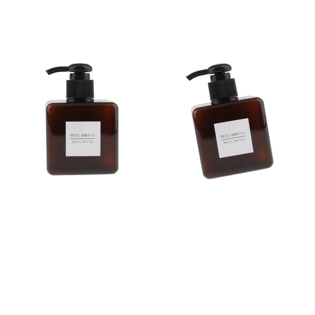 2Pcs Foaming Soap Dispenser Cosmetic Containers Bottle Brown 250ml