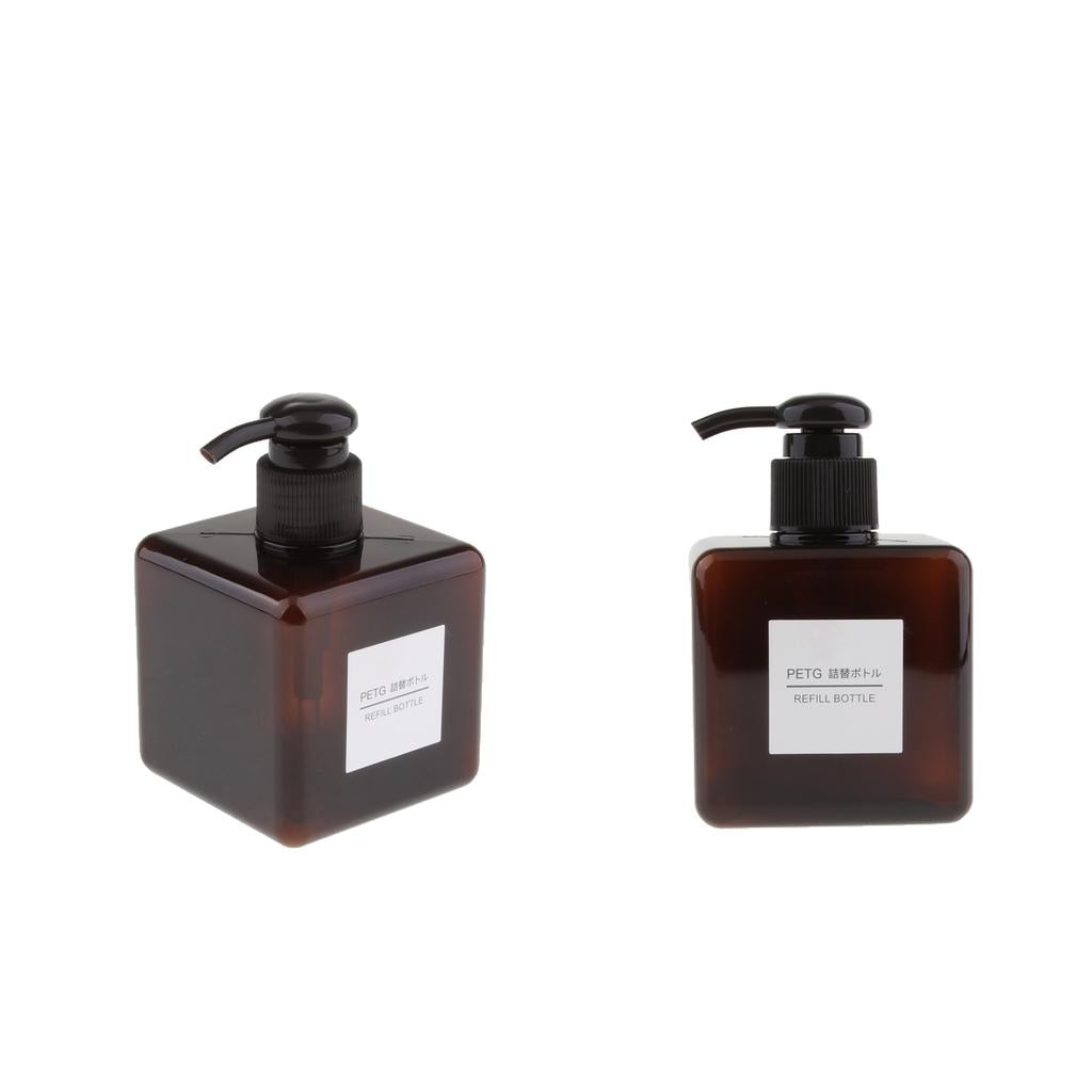 2Pcs Foaming Soap Dispenser Cosmetic Containers Bottle Brown 250ml