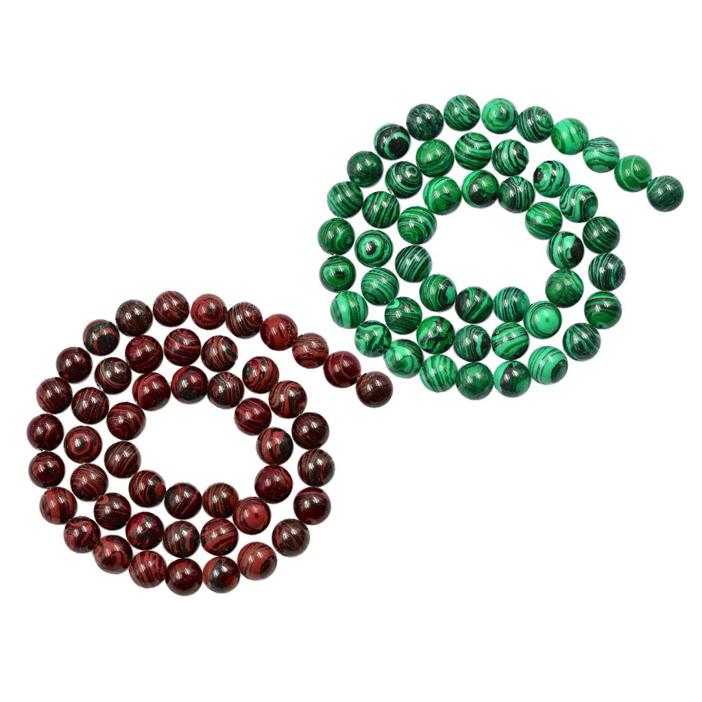 2 Strand 8mm Synthetic Malachite Tiger Eye Stone Beads for Jewelry Making