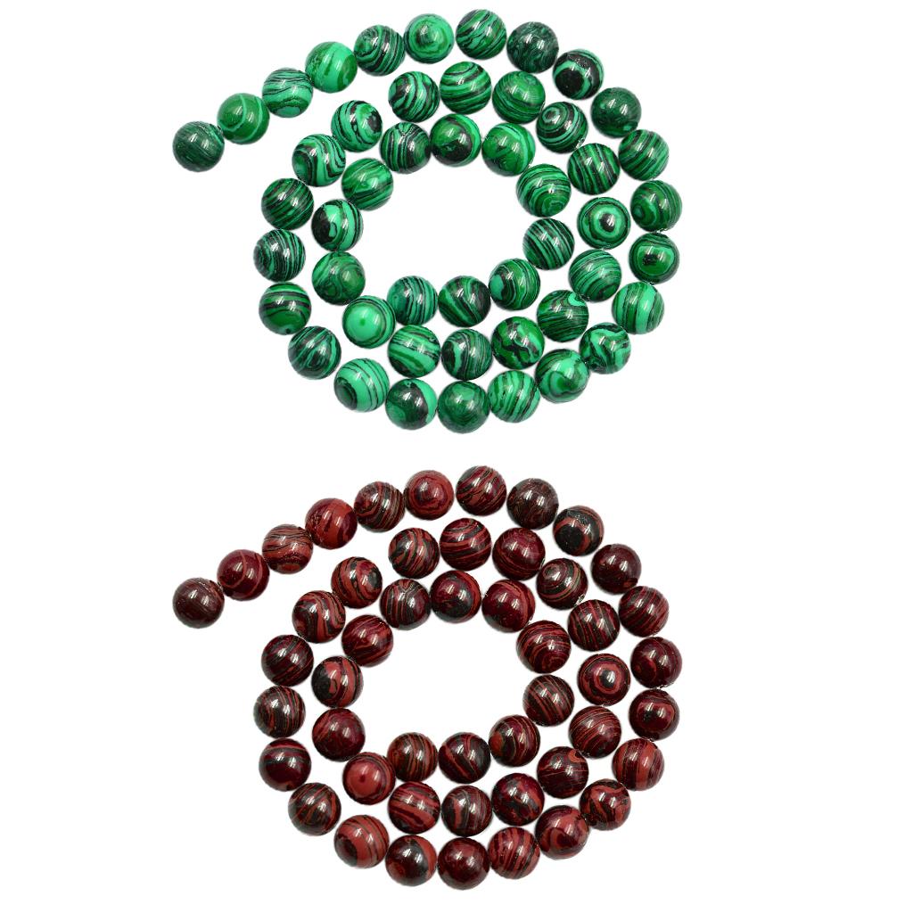 2 Strand 8mm Synthetic Malachite Tiger Eye Stone Beads for Jewelry Making
