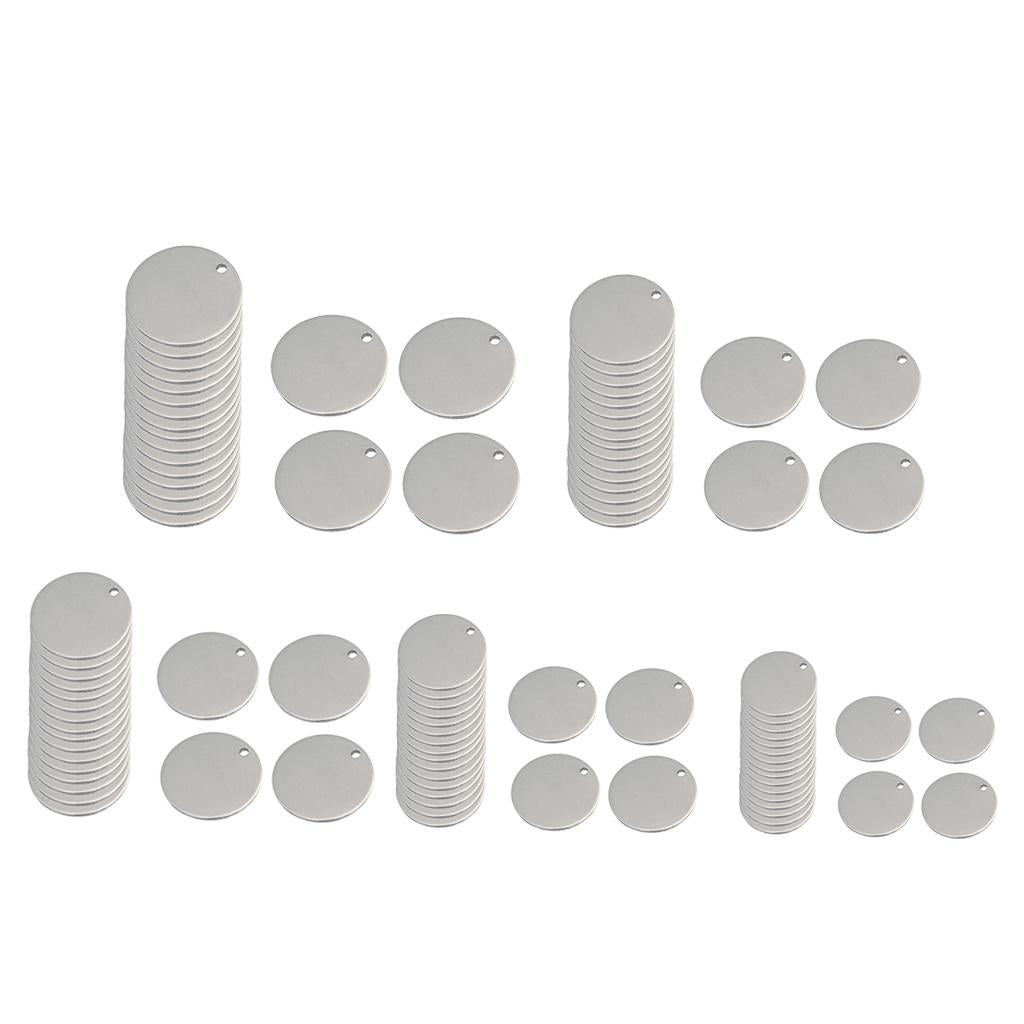 100pcs Round Stainless Steel Tags Findings Pet Identification Metal Blank