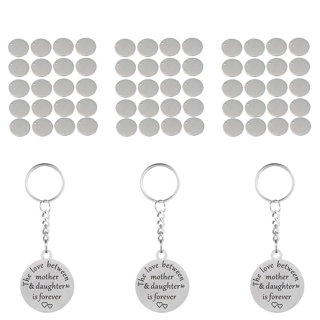 60pcs Round Stainless Steel Tags Findings Pet Identification Metal Blank