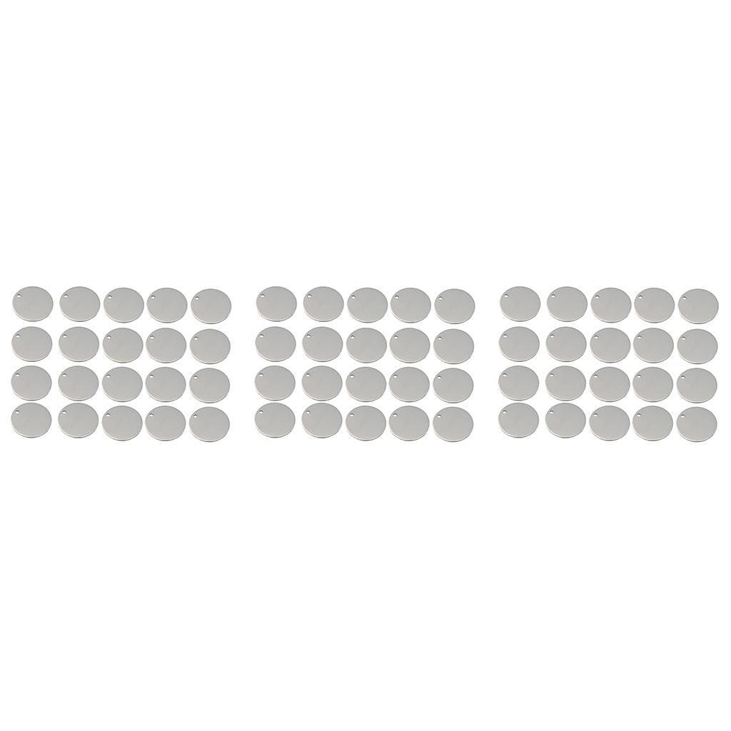 60pcs Round Stainless Steel Tags Findings Pet Identification Metal Blank