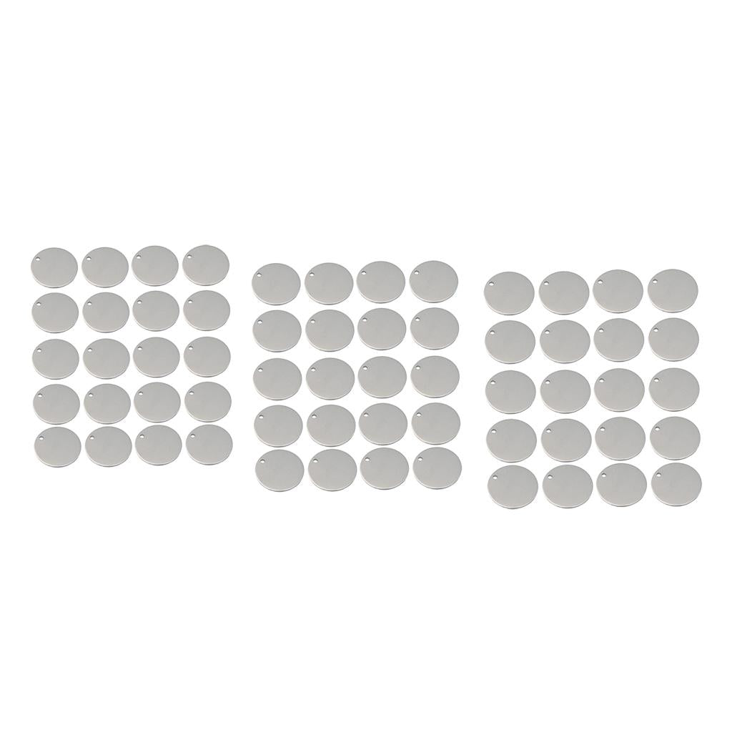 60pcs Round Stainless Steel Tag Findings Pet Identification Metal Blank