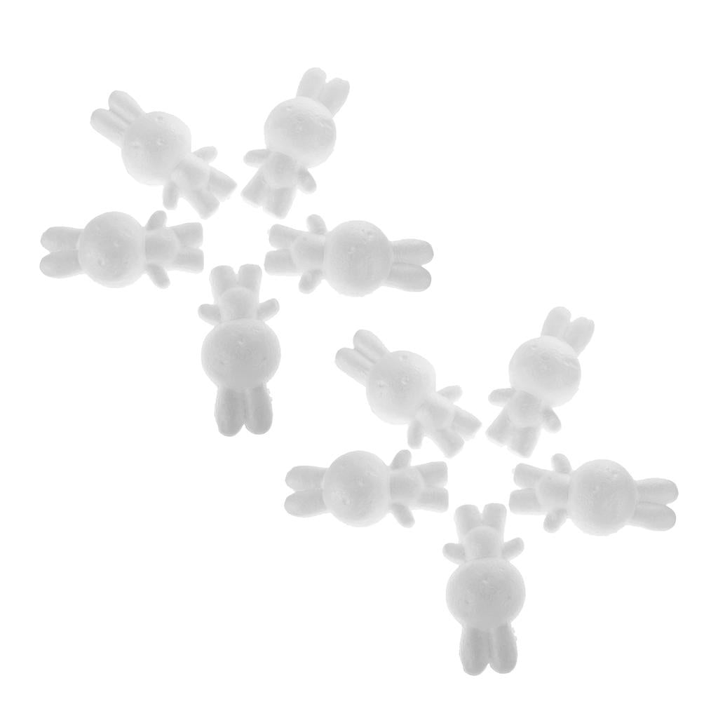 10pcs Rabbit Shaped Styrofoam Foam Ornaments for DIY Modelling Craft 14cm