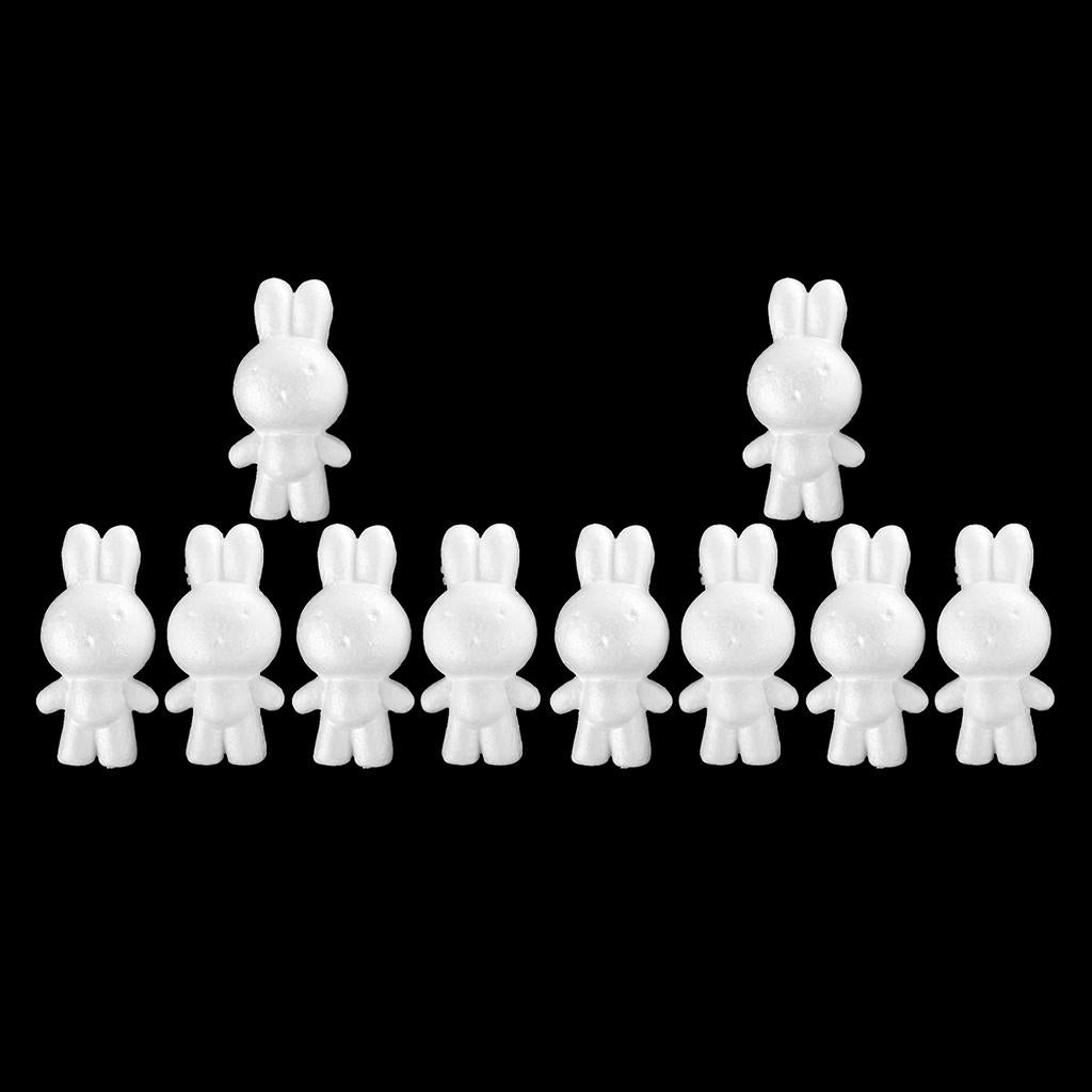 10pcs Rabbit Shaped Styrofoam Foam Ornaments for DIY Modelling Craft 14cm