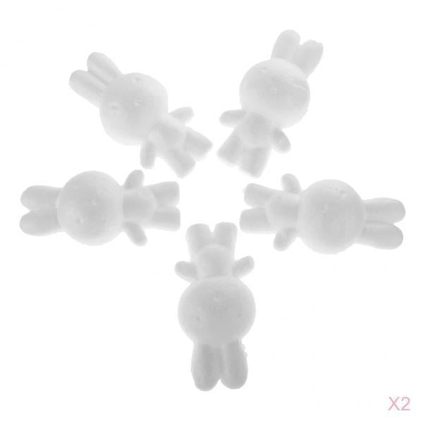 10pcs Rabbit Shaped Styrofoam Foam Ornaments for DIY Modelling Craft 14cm
