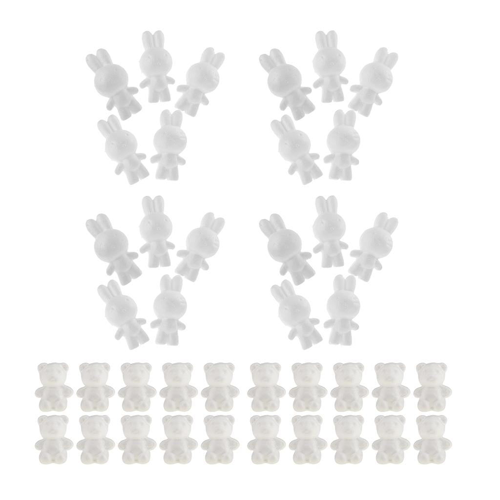 40Pcs Rabbit Bear Shape Foam Ornaments for DIY Modelling Crafts