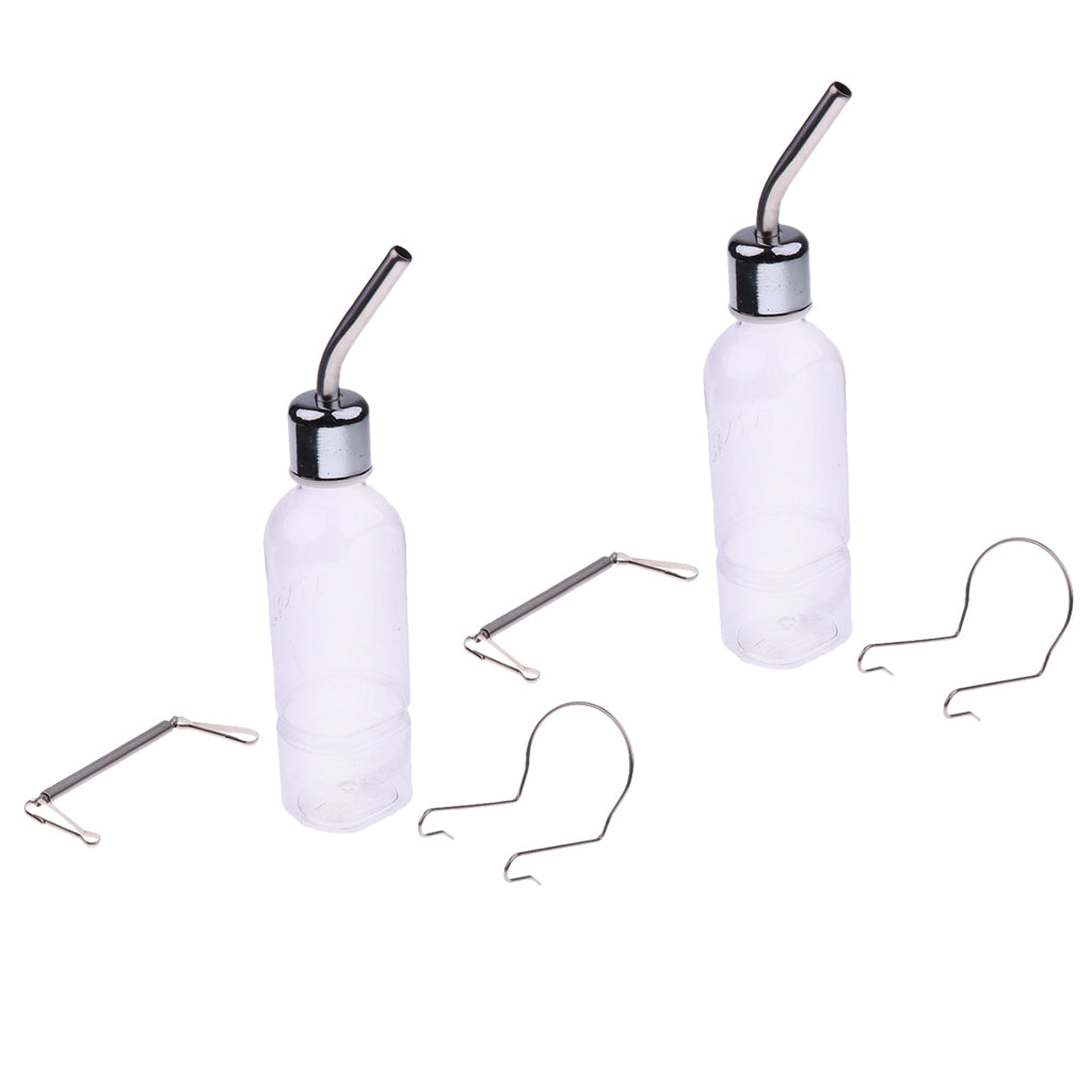 2pcs Dog Cat Water Drinker Dispenser Puppy Hanging Bottle Auto Feeder 350ml