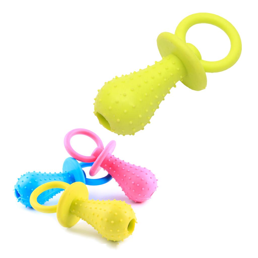 6pcs Rubber Pacifier for Pet Toys Dog Cat Chew Toys with Bell Sound Inside