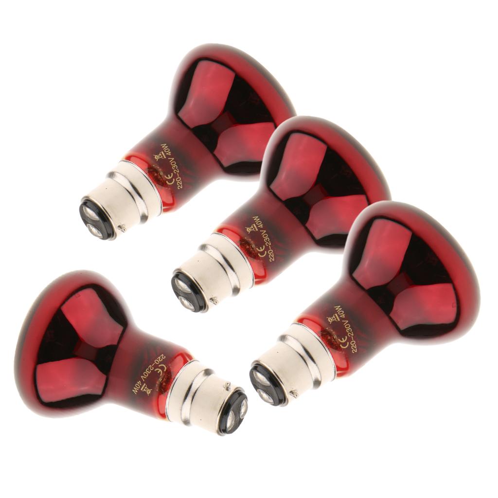 4pcs B22 UVA Heater Reptile Heat Basking Lamp Moonlight Bulb 220V 40W