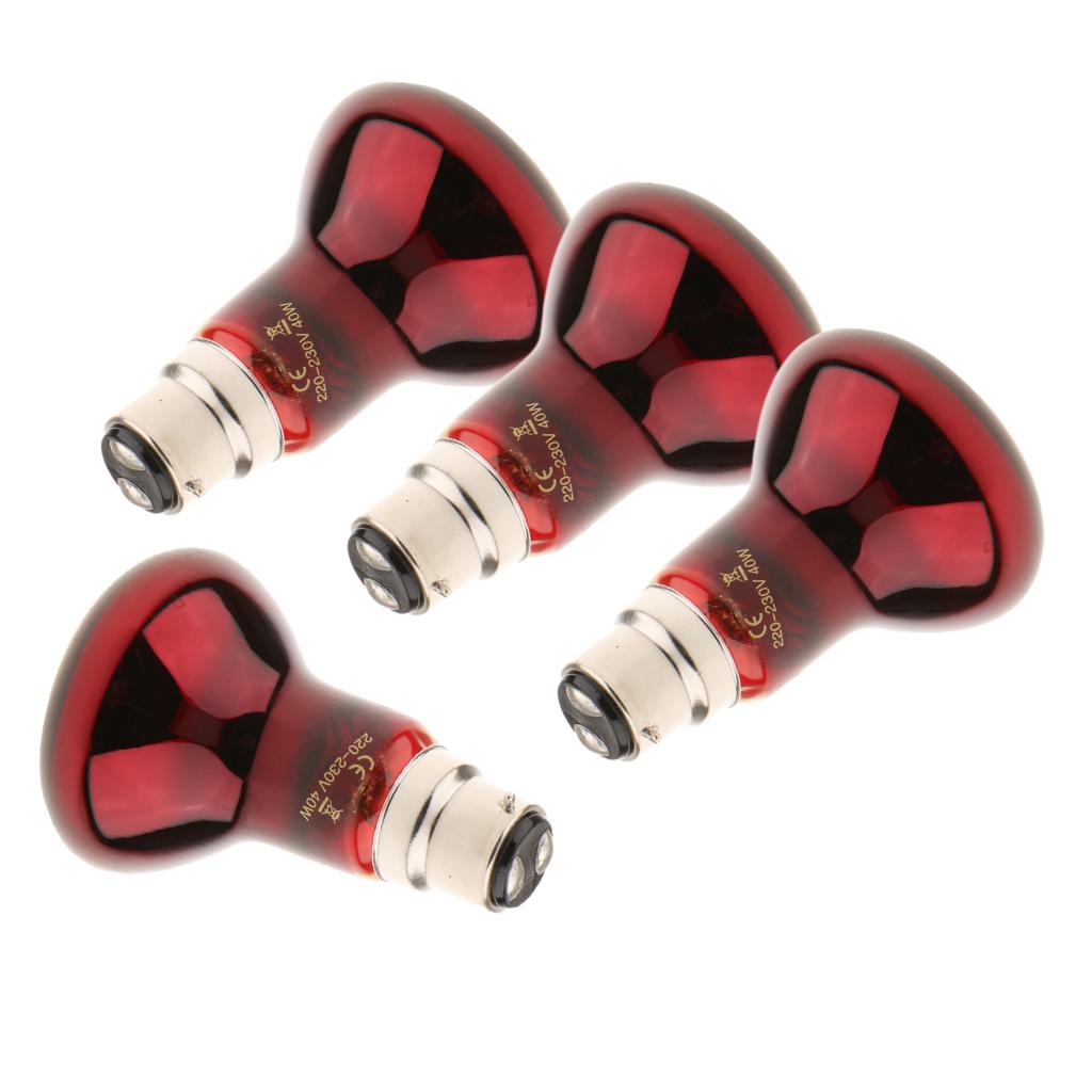 4pcs B22 UVA Heater Reptile Heat Basking Lamp Moonlight Bulb 220V 40W