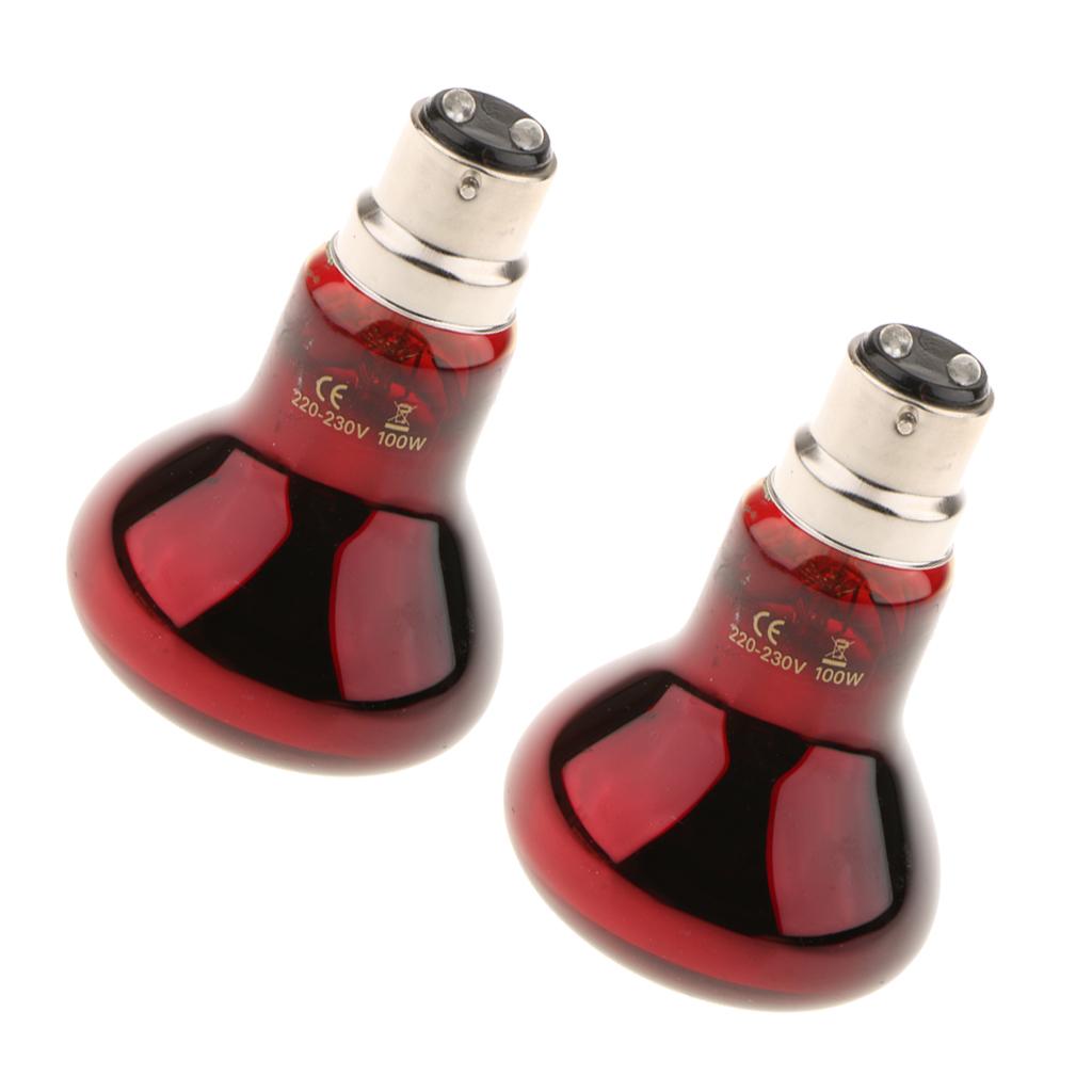 2pcs B22 UVA Heater Reptile Heat Basking Lamp Moonlight Bulb 220V 100W