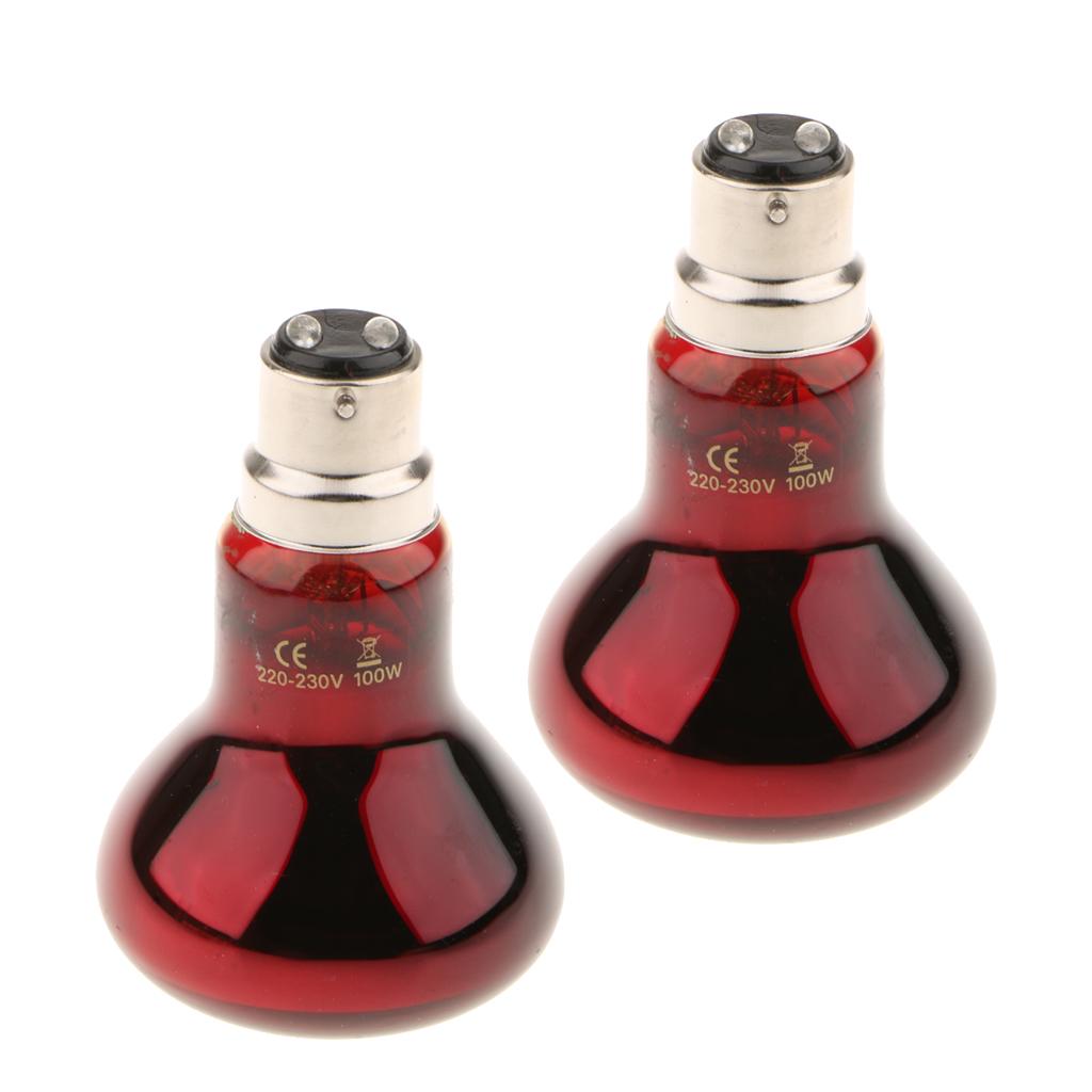 2pcs B22 UVA Heater Reptile Heat Basking Lamp Moonlight Bulb 220V 100W