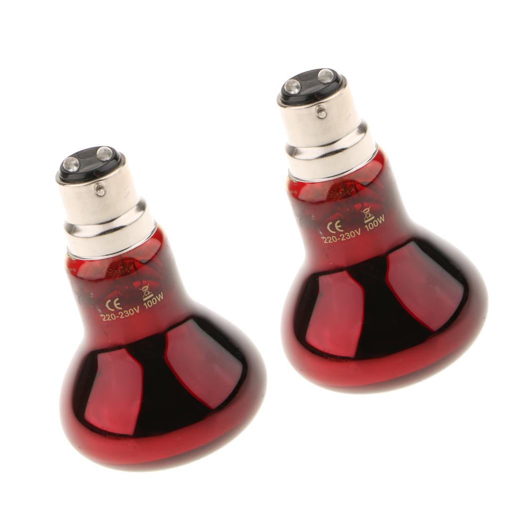 2pcs B22 UVA Heater Reptile Heat Basking Lamp Moonlight Bulb 220V 100W