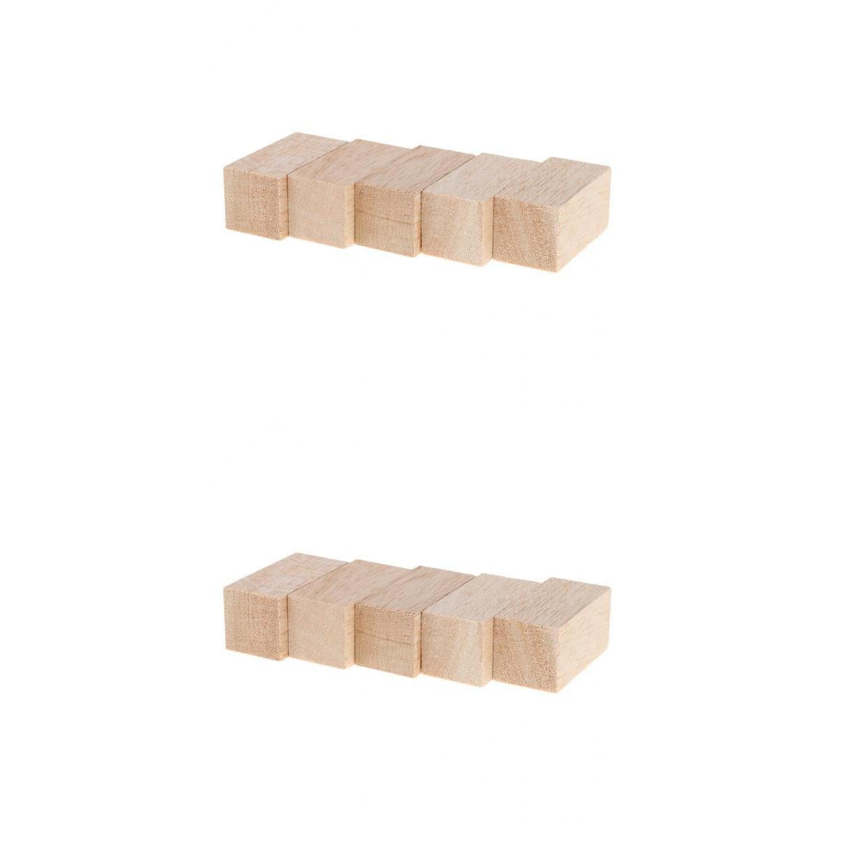 10Pcs Natural Unfinished Wood Block DIY Modelling Woodworking Material Craft