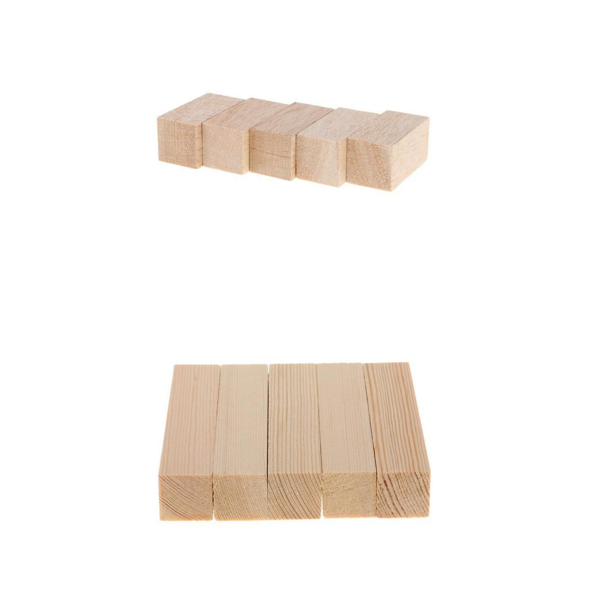 10x Natural Unfinished Wood Blocks DIY Modelling Woodworking Materials Craft